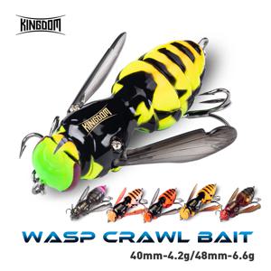 왕국 낚시는 인공 미끼를 미끼 4.2g 40mm 6.6g 48mm 부동 곤충 생체 공학 Swimbaits Wobblers Bass Pike 용 하드 미끼