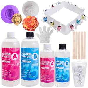 빠른 치료 실리콘 몰드 제작 키트 반투명 실리콘 고무 무독성 액체 몰드 3D 몰드용 실리콘 제작 수지 몰드