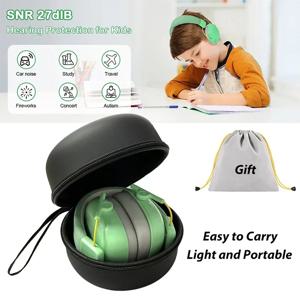 YHKEMA 어린이 귀 보호 소음 차단 귀마개, SNR 27dB 청력 보호, 자폐증, 어린이, 유아용 휴대용 케이스 포함