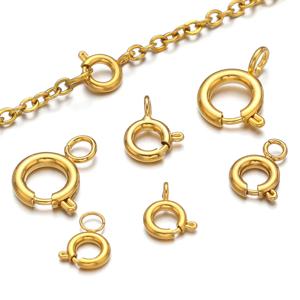 10pcs 스테인레스 스틸 스프링 걸쇠 라운드 키 체인 클립 팔찌 목걸이에 대 한 후크 버클 커넥터 DIY 쥬얼리 용품 만들기