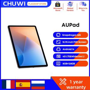 CHUWI 태블릿 AuPad 안드로이드 14 태블릿, 10.95 인치 FHD + 2K 디스플레이, 스냅드래곤 685, 8GB RAM, 128GB ROM, 13MP AF, 후면 7000mAh, 18W, 4G LTE 탭