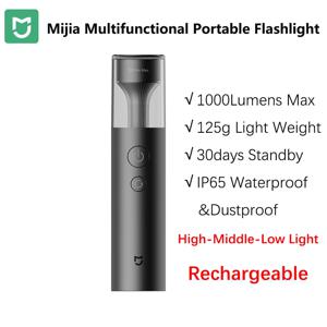 Xiaomi Mijia 손전등 다기능 4in1 충전식 3100mAh 1000 루멘 IP65 방수 비상 조명 야외