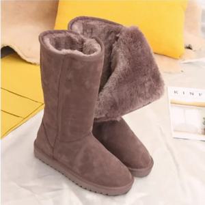 여성 클래식 숙녀 여자 겨울 스노우 부츠 2024 방수 따뜻한 정품 가죽 모피 호주 플러스 벨벳 무릎 높은 겨울