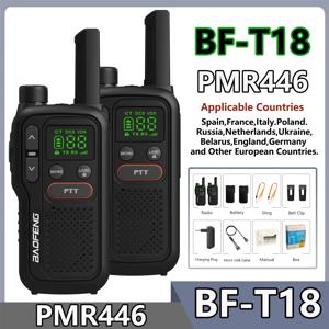 Baofeng BF-T18 PMR446 워키 토키 Type-C 충전 유럽 446MHz 16 채널 장거리 업그레이드 BF-T20 미니 양방향 햄 라디오