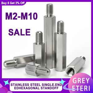 304 스테인레스 스틸 스탠드 오프 PCB 지원 남성 여성 육각 보드 간격 나사 열 기둥 스페이서 볼트 M2 M2.5 M3 M4M5M6M8M10