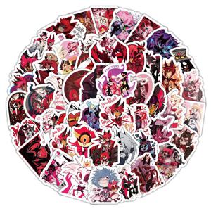 100PCS 애니메이션 Hazbin 호텔 헬멧 자전거 핸드 계정 연필 케이스 데칼에 대 한 방수 낙서 스티커 LanLanStickersWorld