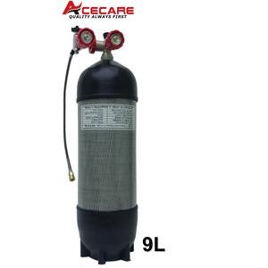 ACECARE 탄소 섬유 실린더 밸브 필 스테이션 보호 고무 케이스, 스쿠버 다이빙 M18 * 1.5, 30Mpa 300Bar 4500Psi 9L HPA