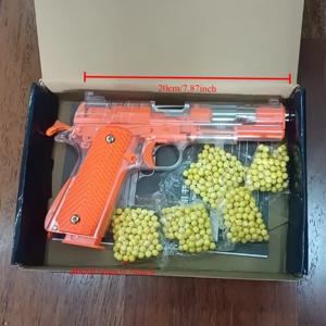 2025 어린이 M1911 빈 챔버 교수형 기관총 장난감 총 빠른 분해 수동 소년 BB 총알 어린이 낮은 잡지