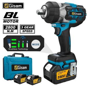 Gisam 2800N.M 브러시리스 전기 렌치 Makita 18V 배터리 핀용 1/2 인치 무선 임팩트 렌치 Electirc 스크루 드라이버 드릴