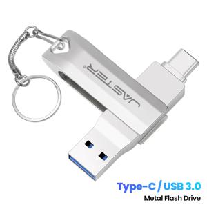 C타입 USB 3.0 플래시 드라이브, 펜 드라이브, 실제 용량 USB 메모리 스틱, 전화 및 PC용, 2 in 1, 16GB, 32GB, 64GB, 128GB, 256GB