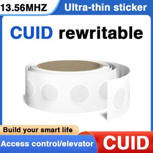 13.56mhz CUID 변경 가능 S50 1K RFID 스티커 습식 인레이 NFC 태그 섹터 0 블록 0 UID 재기록 가능 근접 카드 복사 배지 복제