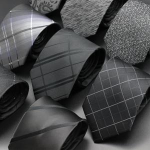 럭셔리 블랙 색상 8CM 남성용 넥타이 페이즐리 스트라이프 자카드 크라바트 남성용 비즈니스 넥타이