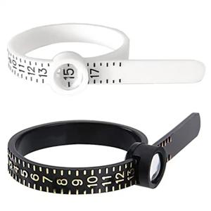 손가락 Sizer 측정 링 도구 링 Sizer 측정 세트 확대 유리 재사용 가능한 손가락 크기 게이지 1-17 미국 반지 크기