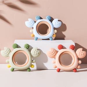 실리콘 아기 Teether 아기 장난감 0 ~ 6 개월 BPA 무료 씹는 젖니가 남 장난감 크랩 나무 반지 Teether Reborn 실리콘 아기 장난감
