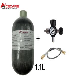 ACECARE 4500Psi 300Bar 1.1L 탄소 섬유 실린더 고압 공기 탱크 HPA 충전 스테이션 조절 밸브 스쿠버 다이빙 M18*1.5