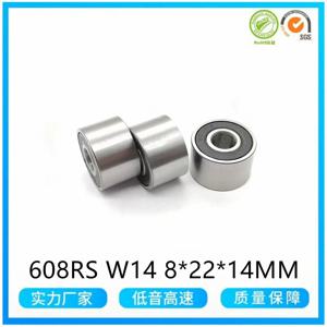 1Pc 이중 행 두꺼운 베어링 608-14 RS Z W608RS 공급 기계 트위스트 기계 베어링 408RS 8*22*14