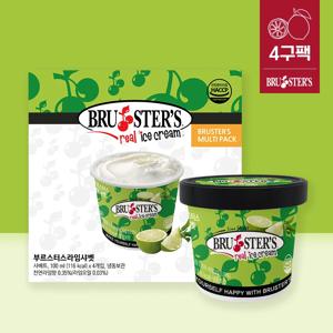 [브루스터스] 미국 프리미엄 아이스크림 라임샤벳 4구 (100ml*4)