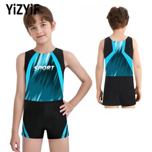 반바지와 어린이 체육관 레오타드 소년 스포츠 세트 피트니스 러닝 훈련 복장 민소매 빠른 건조 수영 해변 풀 파티 세트