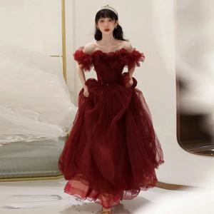 여성을위한 이브닝 가운 우아한 파티 댄스 파티 드레스 졸업 여성 행사 슬림 허리 Quinceanera Pengpeng 웨딩 드레스