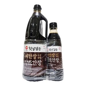 청정원 햇살담은 씨간장 양조간장 1.7L+ 씨간장 양조간장 500ml 세트