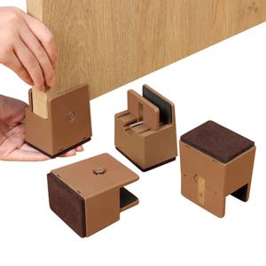 4PCS 조정 가능한 의자 피트 라이저 나사 클램프 2 4 인치 높이 헤비 듀티 소파 테이블 침대 가구 라이저 광장 라운드 의자 다리