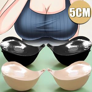 두꺼운 5cm 섹시한 여성 통기성 접착 브래지어 실리콘 젖꼭지 테이프 전면 푸시 업 브래지어 재사용 가능한 보이지 않는 Strapless 가슴 스티커