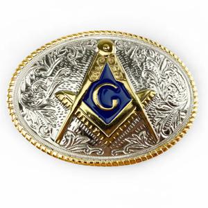 프리메이슨 벨트 버클 투톤 도금 캐주얼 벨트 버클