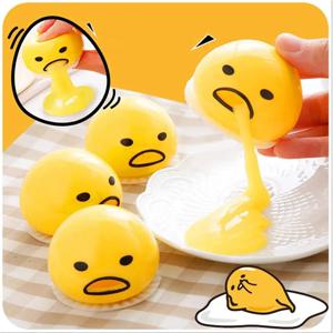 2pcs 끈적 끈적한 재미 있은 장난감 역겨운 계란 노른자 형제 구토 계란 노른자 육군 게으른 계란 커스터드 구토 공 감압 재미 있은 장난감