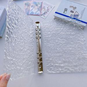 Kpop 사진 카드 컬렉션을위한 A5 아크릴 물 리플 바인더 노트 6 홀 투명 클리어 앨범 주최자