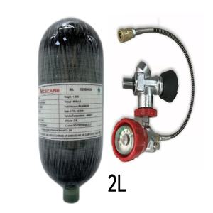 Acecare 2L CE 탄소 섬유 스쿠버 다이빙 탱크 30Mpa 300Bar 4500psi HPA 공기 병 스쿠버 다이빙 실린더 밸브 M18*1.5