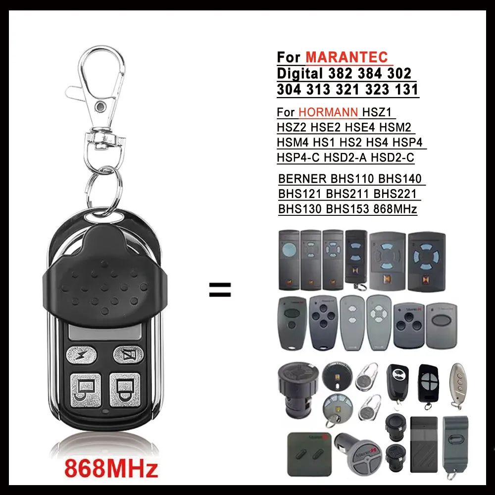 HORMANN HSM4 HSM2 HSE4 HSE2 HS2 HS4 차고 문 원격 제어 868MHz MARANTEC Digital 382 384 302 304 BERNER BHS140 BHS120