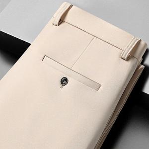 10색 캐주얼 팬츠, 남성 비즈니스 캐주얼 정장 팬츠, 루즈한 스트레이트 여름 얇은 스트레치 정장 팬츠