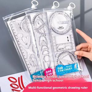 다기능 자 360 °   초등학교 수학 학생을 위한 이동식 기하학적 도면 눈금자 휴대용 제도 도구