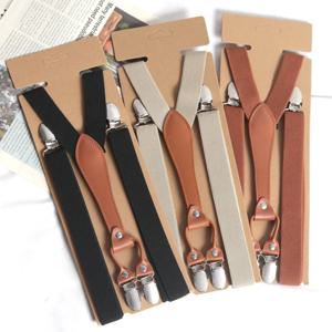빈티지 고품질 멜빵 남성 여성 성인 버튼 엔드 Y 백 조절 가능한 탄성 바지 교정기 스트랩 벨트 웨딩 파티