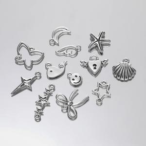 10 개/몫 12 스타일 금속 합금 귀여운 중공 활 매력 DIY 수제 공예 만들기 보석에 대 한 휴일 선물 펜 던 트