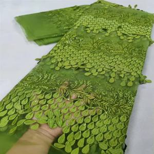 아프리카 나이지리아 얇은 명주 그물 레이스 원단, Guipure 자수 드레스, 스팽글, 고품질, 최신, Organza 5Yards,LY6392,2025