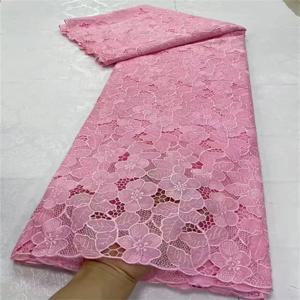 5 야드 나이지리아 Guipure 코드 레이스 원단 2025 고품질 3D 장식 조각 아프리카 메쉬 우유 실크 자수 레이스 원단 여성