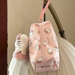 귀여운 고양이 화장품 보관 가방 세련된 여행 세면 용품 주최자 대용량 휴대용 메이크업 파우치