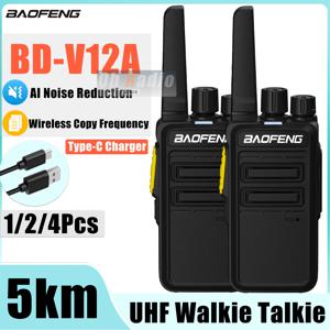 2/4PCS Baofeng BD-V12A 미니 워키 토키 소음 감소 무선 복사 주파수 유형-C 충전기 V12-A 햄 양방향 라디오 사냥