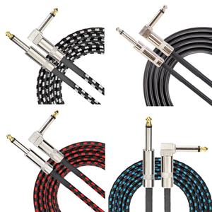 6.35mm 오디오 케이블 TRS 1/4인치 6.5mm 오디오 케이블 (일렉트릭 기타/베이스용) 1.5m/3m 금도금 차폐 저소음 잭 케이블 ﻿