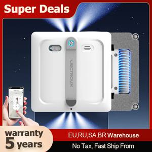 로봇 창문 청소기 Liectroux S9, 듀얼 롤러 브러시, 6노즐 워터 펌프 분사, 브러시리스 모터, 9KPa 흡입력, 프레임 없는 유리 작동, 마이크로스위치 8개, 안전 로프 & 전원 코드 2-in-1, 앱 & 리모컨, 음성 안내