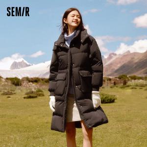 세미르 다운 코트 여성용 롱 방수 오일 방지 얼룩 방지 따뜻한 2025 겨울 신상 루즈 후드 다용도 재킷 여성용