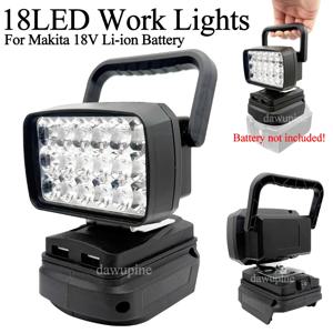 BL1830 18 LED 작업등 램프 스포트라이트 토치 휴대용 손전등 (마키타 18V 리튬이온 배터리 BL1860 BL1815 USB 보조배터리 호환)