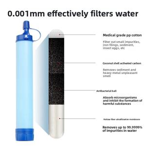 야외 캠핑 비상 정수 밀짚 야생 필터 야외 직접 마시는 개인 정수기 휴대용