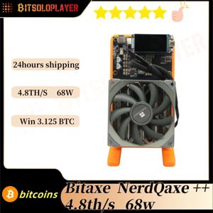새로운 Bitaxe NerdQaxe++ 4.8TH/s 68w 비트코인 ​​광부 4개 BM1370 Asic 칩 솔로 BTC 광부(120W 전원 공급 장치 포함)