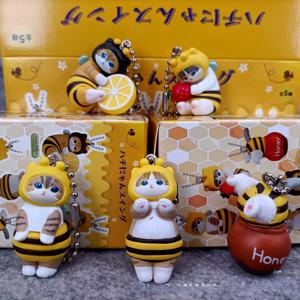 귀여운 모푸샌즈 벌 모양 랜덤박스 트위스트 에그 벌 고양이 애니메이션 피규어 장식품 귀여운 모델 데코 장난감 어린이 생일 선물