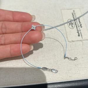 새로운 925 실버 블루 트와인 인레이드 샤이니 5A 지르콘 빈티지 팔찌 여성용 우아하고 섬세한 파인 주얼리 파티 선물