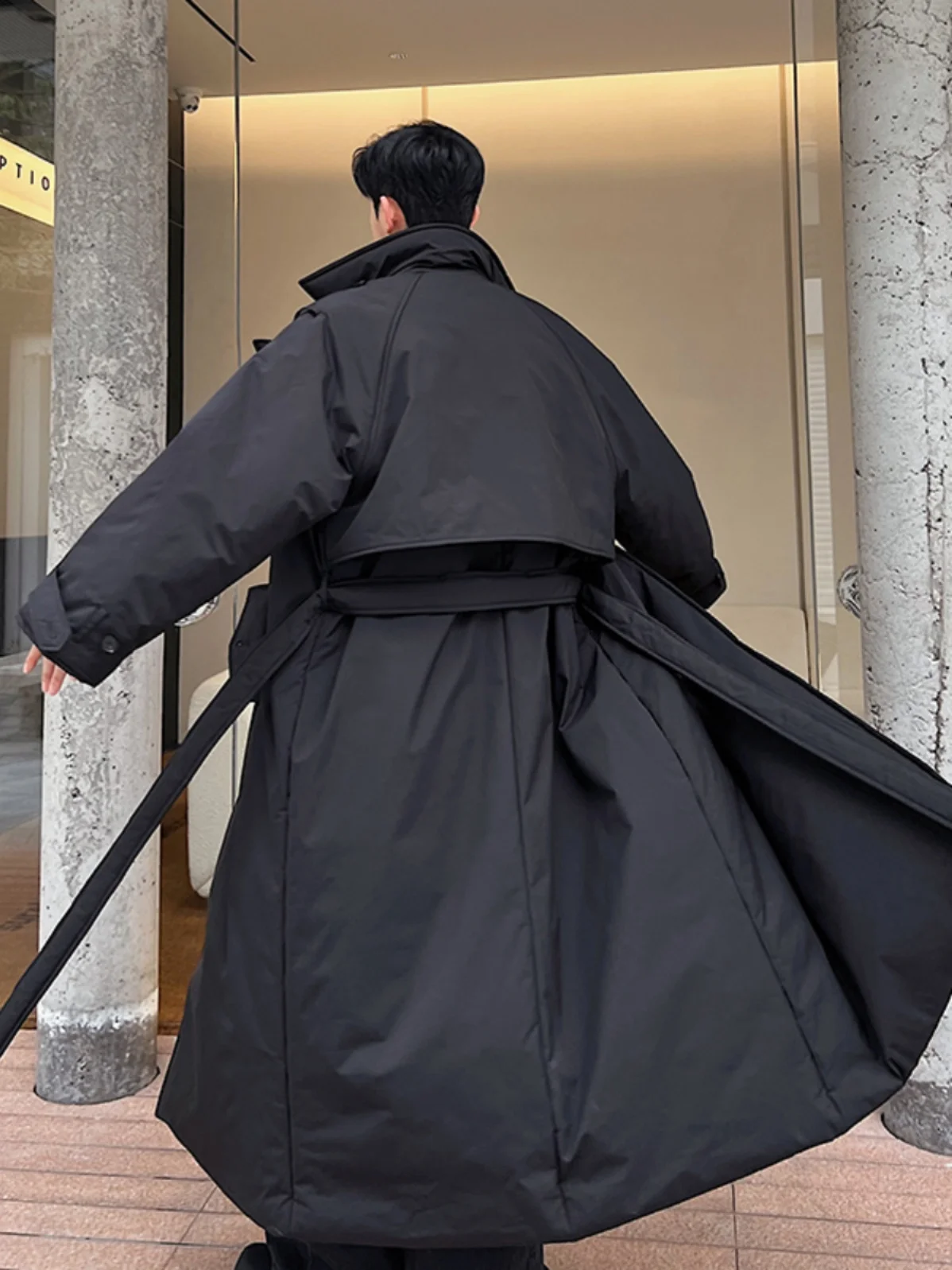 남성 겨울 패션 오버사이즈 롱 두꺼운 더블 로우 코튼 재킷 따뜻한 아우터웨어 캐주얼 루즈핏 청년 인기 스타일