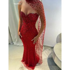 Vows Fishtail 스커트 웨딩 파티 드레스를위한 우아한 여성 드레스 튜브 탑 맞춤 제작 스팽글 럭셔리 댄스 파티 드레스 2025