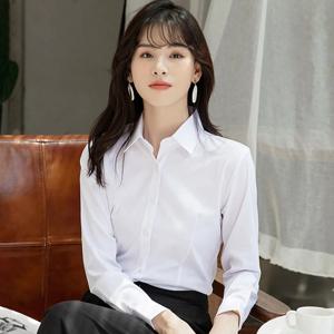 전문 흰색 셔츠 여성 Office 레이디 슬림 맞는 공식 블라우스 여성 매일 통근자 간단한 다목적 스퀘어 칼라 기본 셔츠